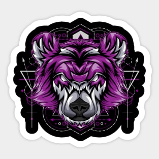 bear head in graffiti style Sticker